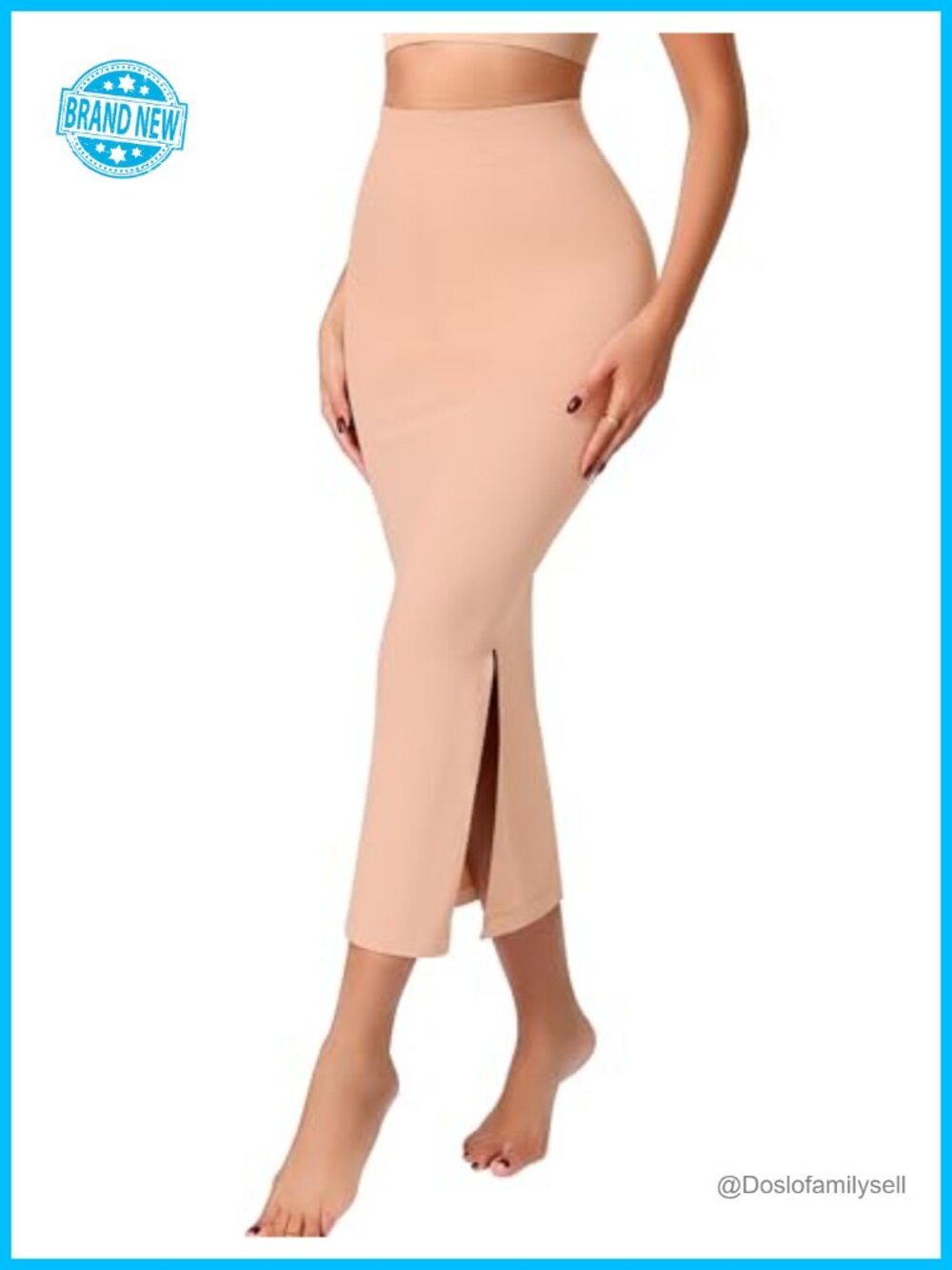 Half Slip Shapewear Tummy Control Maxi Skirt Seamless Nylon Spandex